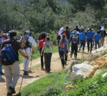 Hundreds of hikers walking through Lebanon for the conservation of birds